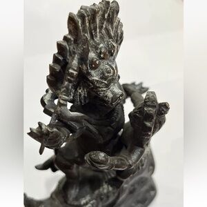 A Rare Antique Nepalese Bronze Dharmaraja Yama with Yami 6” Buddhism 6” statue
